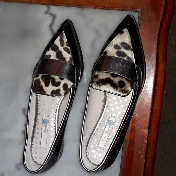 Boden Shoes - Boden sz 7 patent leather & calf hair loafers leather sole